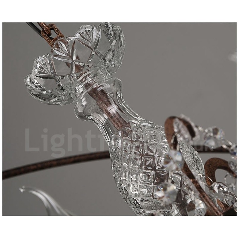 直径60CM 80CM ヴィンテージ クリスタル ペインティング メタル シャンデリア ラスティカラー ペンダントライト