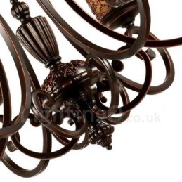 6 ライト ラスティック ロッジ インテグレーテッド メタル シャンデリア