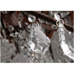 直径60CM 80CM ヴィンテージ クリスタル ペインティング メタル シャンデリア ラスティカラー ペンダントライト