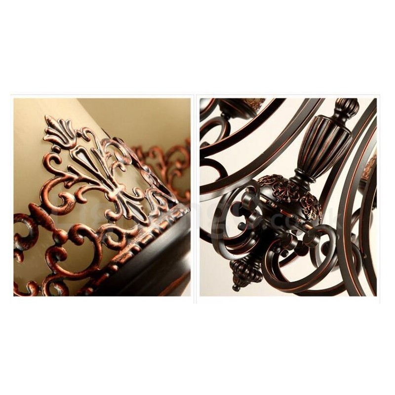 12 ライト ラスティック ロッジ 一体型メタル シャンデリア