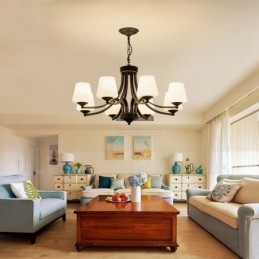 8 ライト ラスティック ロッジ 一体型メタル シャンデリア