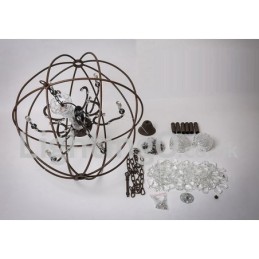 直径60CM 80CM ヴィンテージ クリスタル ペインティング メタル シャンデリア ラスティカラー ペンダントライト