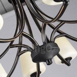 8 ライト ラスティック ロッジ 一体型メタル シャンデリア