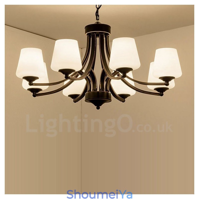 8 ライト ラスティック ロッジ 一体型メタル シャンデリア