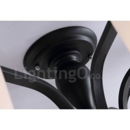 5 ライト カントリー インテグレーテッド メタル シャンデリア ガラス シェード付き