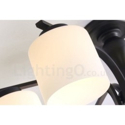 8 ライト カントリー インテグレーテッド メタル シャンデリア ガラス シェード付き