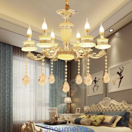 6 ライト トラディショナル クラシック 一体型 メタル ラグジュアリー シャンデリア