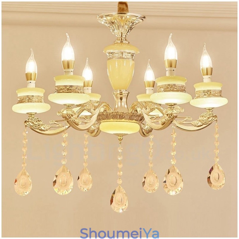 6 ライト トラディショナル クラシック 一体型 メタル ラグジュアリー シャンデリア