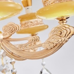 6 ライト トラディショナル クラシック 一体型 メタル ラグジュアリー シャンデリア