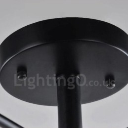 ガラスシェード付き5灯地中海スタイル一体型シャンデリア