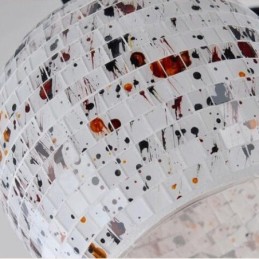 ガラスシェード付き5灯地中海スタイル一体型シャンデリア