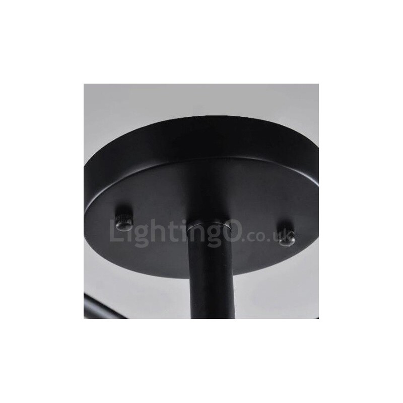 9 灯地中海スタイル一体型シャンデリア、ガラスシェード付き