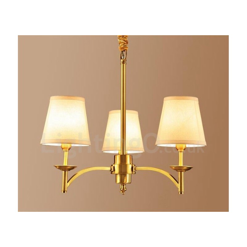 3 ライト ラスティック ロッジ 一体型メタル銅シャンデリア