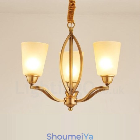 3 ライト ラスティック ロッジ 一体型メタル銅シャンデリア