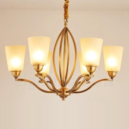 6 ライト ラスティック ロッジ インテグレーテッド メタル シャンデリア