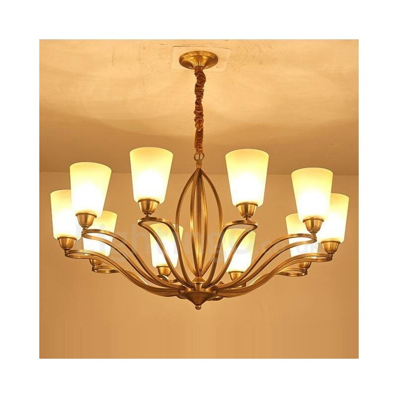 10 ライト ラスティック ロッジ インテグレーテッド メタル シャンデリア