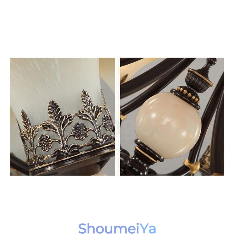 6 ライト トラディショナル クラシック インテグレーテッド メタル シャンデリア