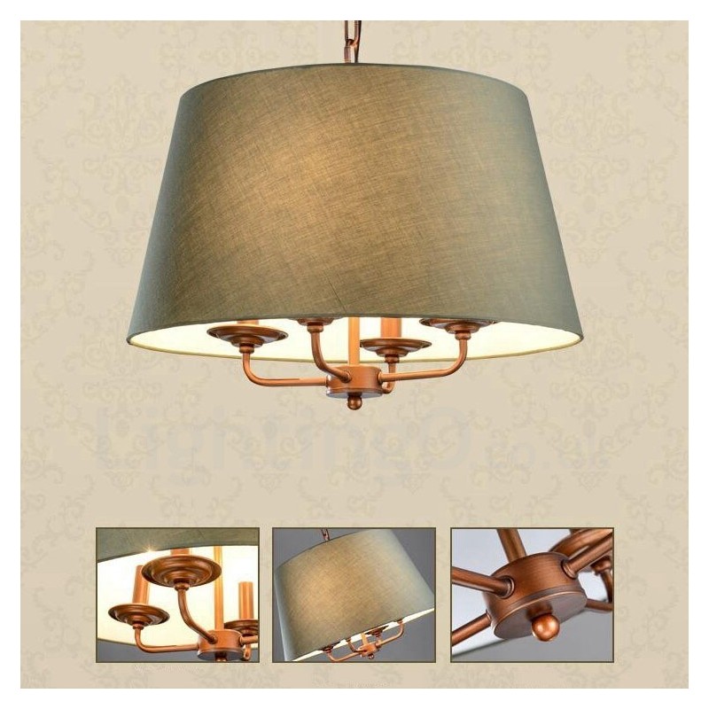 4 ライト ラスティック ロッジ インテグレーテッド メタル シャンデリア