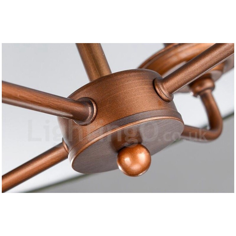 4 ライト ラスティック ロッジ インテグレーテッド メタル シャンデリア