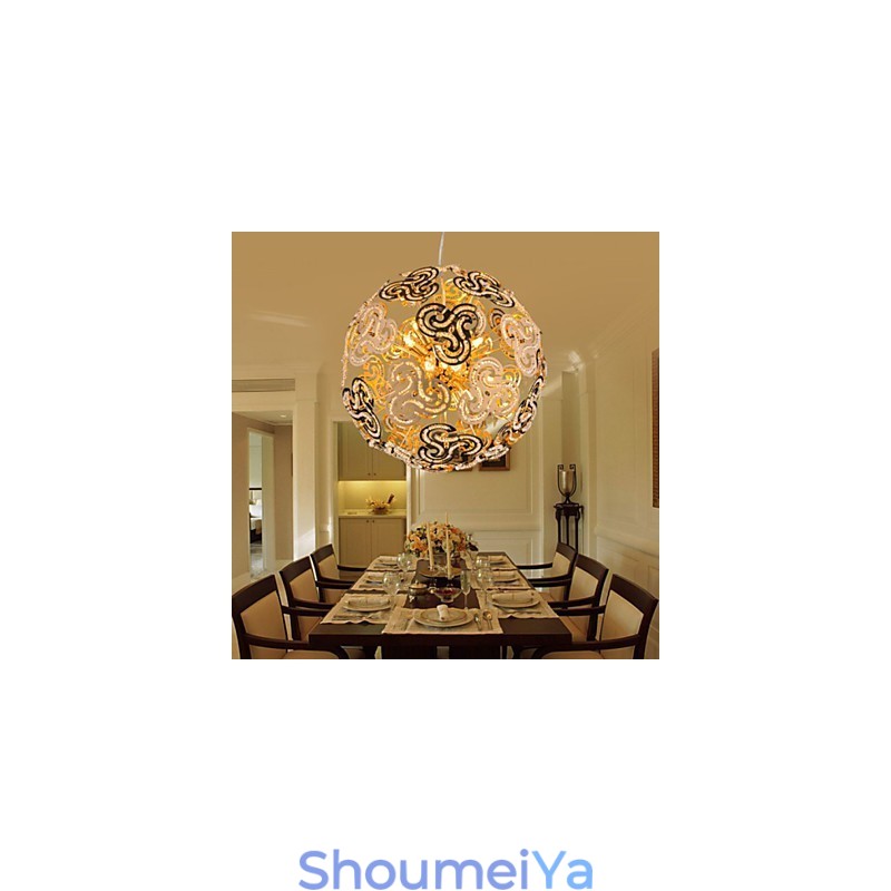 シンプルでモダンなシャンデリア クリスタルボール グローブ ペンダントライト