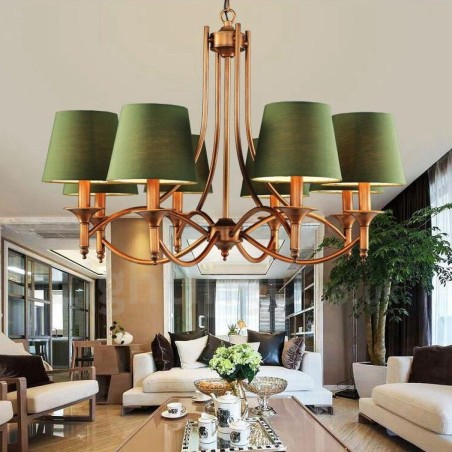 8 ライト ラスティック ロッジ 一体型メタル シャンデリア