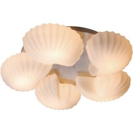 コンク 5 ライト トラディショナル クラシック 一体型シャンデリア ガラスシェード付き