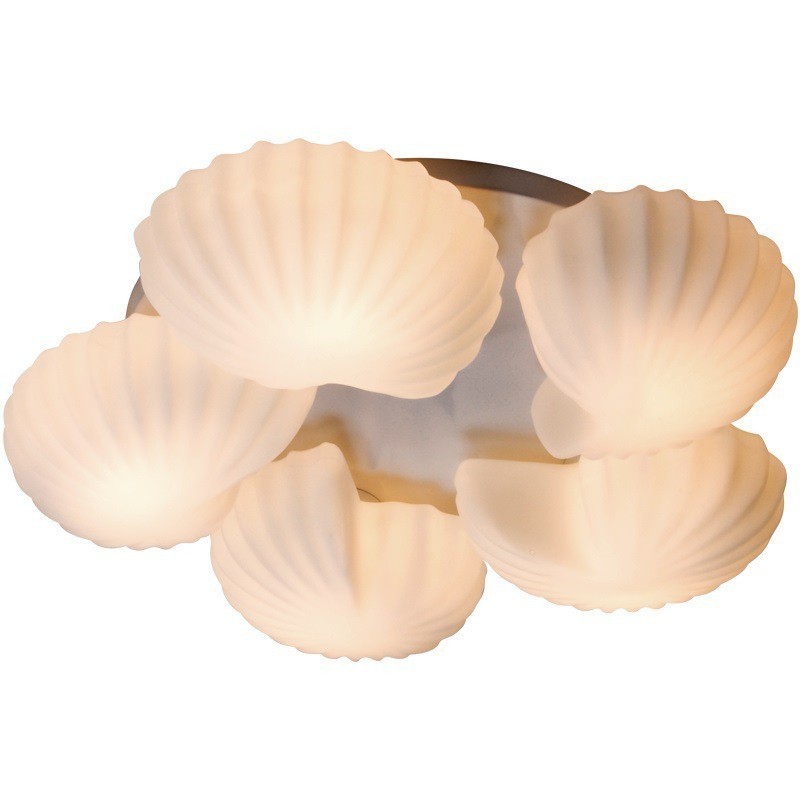 コンク 5 ライト トラディショナル クラシック 一体型シャンデリア ガラスシェード付き