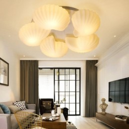 コンク 5 ライト トラディショナル クラシック 一体型シャンデリア ガラスシェード付き