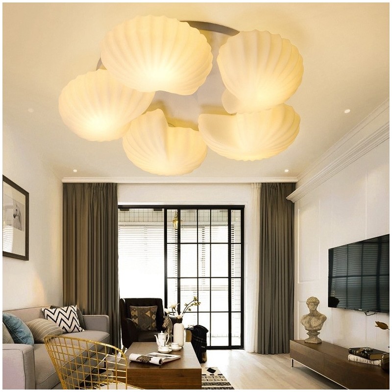 コンク 5 ライト トラディショナル クラシック 一体型シャンデリア ガラスシェード付き