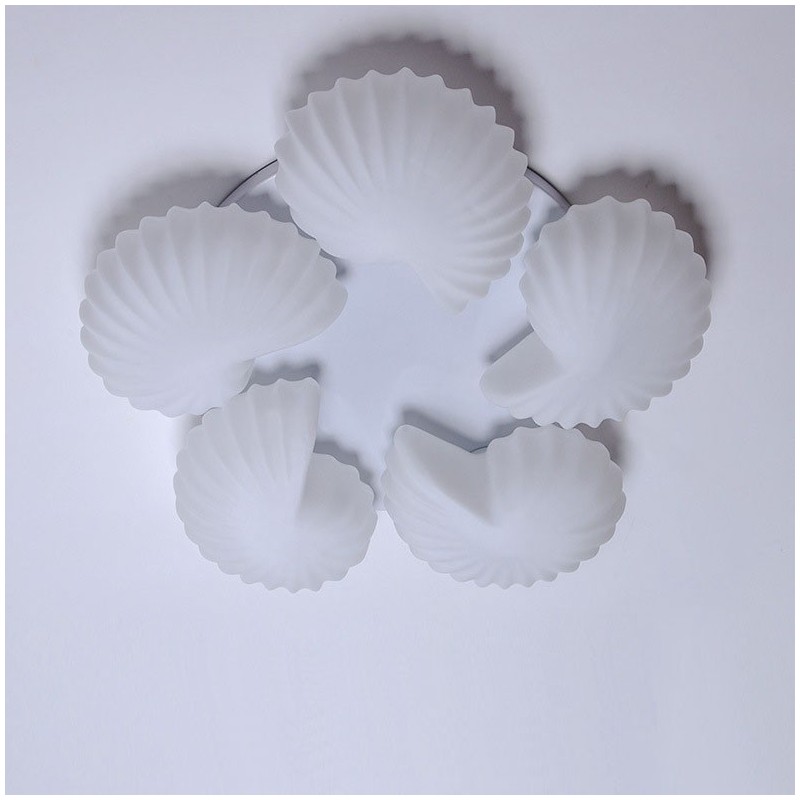 コンク 5 ライト トラディショナル クラシック 一体型シャンデリア ガラスシェード付き