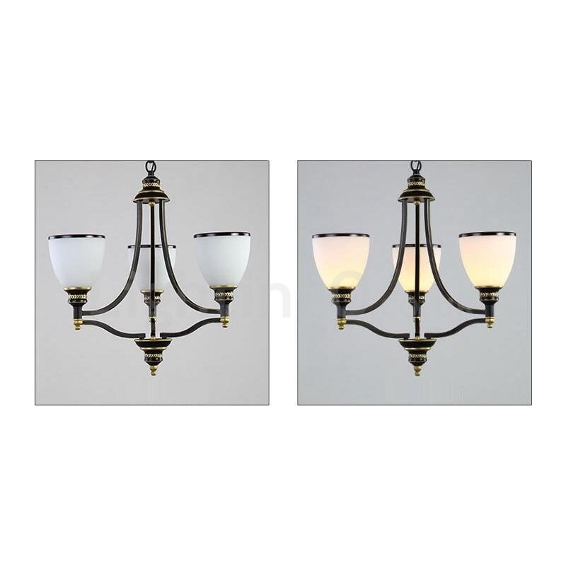 3 ライト ラスティック ロッジ インテグレーテッド メタル シャンデリア