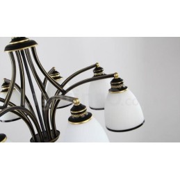 8 ライト ラスティック ロッジ インテグレーテッド メタル シャンデリア