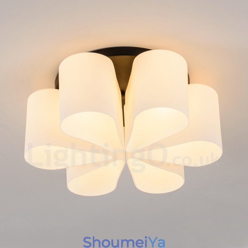 6 ライト Rustic Lodge 一体型フラッシュマウントライト