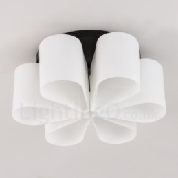 6 ライト Rustic Lodge 一体型フラッシュマウントライト