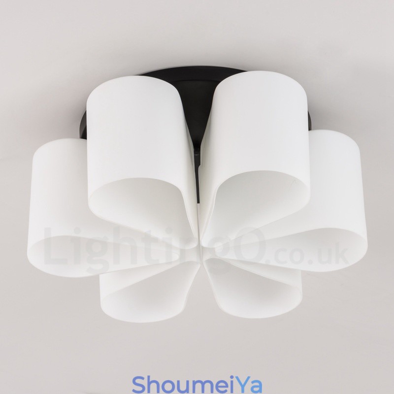 6 ライト Rustic Lodge 一体型フラッシュマウントライト