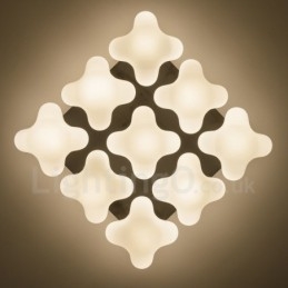 9 ライト Rustic Lodge 一体型フラッシュマウントライト