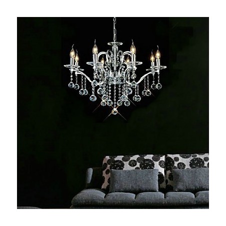 8 個のライトを備えたエレガントなクリスタル シャンデリア