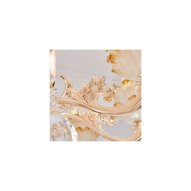 ヨーロッパ風の雰囲気の亜鉛合金クリスタルホームシャンデリア