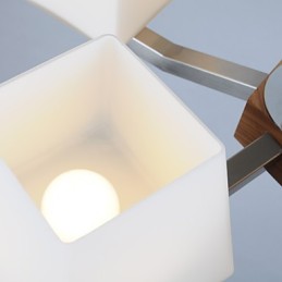 モダンで現代的な電気メッキ加工を施した木製竹製シャンデリア
