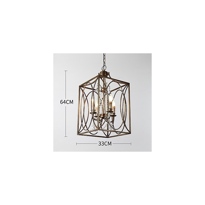 4つのライトヴィンテージメタルアメリカンインダストリアルロフトペイントカラーヨーロピアンシャンデリアランプ屋内装飾ペンダントランプ