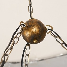 素朴なロッジ ヴィンテージ レトロ カントリー グローブ ペインティング ミニスタイル デザイナー メタル シャンデリア