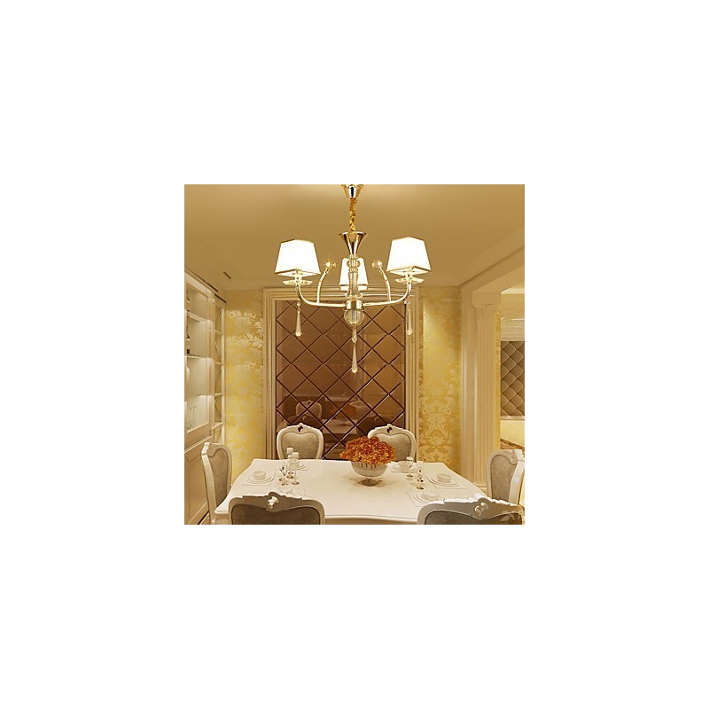 クリスタルメタルシャンデリアのモダンで現代的な電気メッキ機能