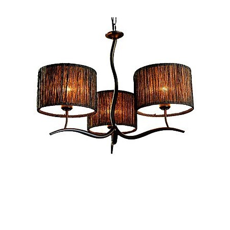 シンプルなファブリックドラムシェードを備えた3ライトの伝統的なクラシックシャンデリア