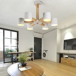 6 ライト シャンデリア モダン コンテンポラリー トラディショナル クラシック ヴィンテージ カントリー ウッド フィーチャー