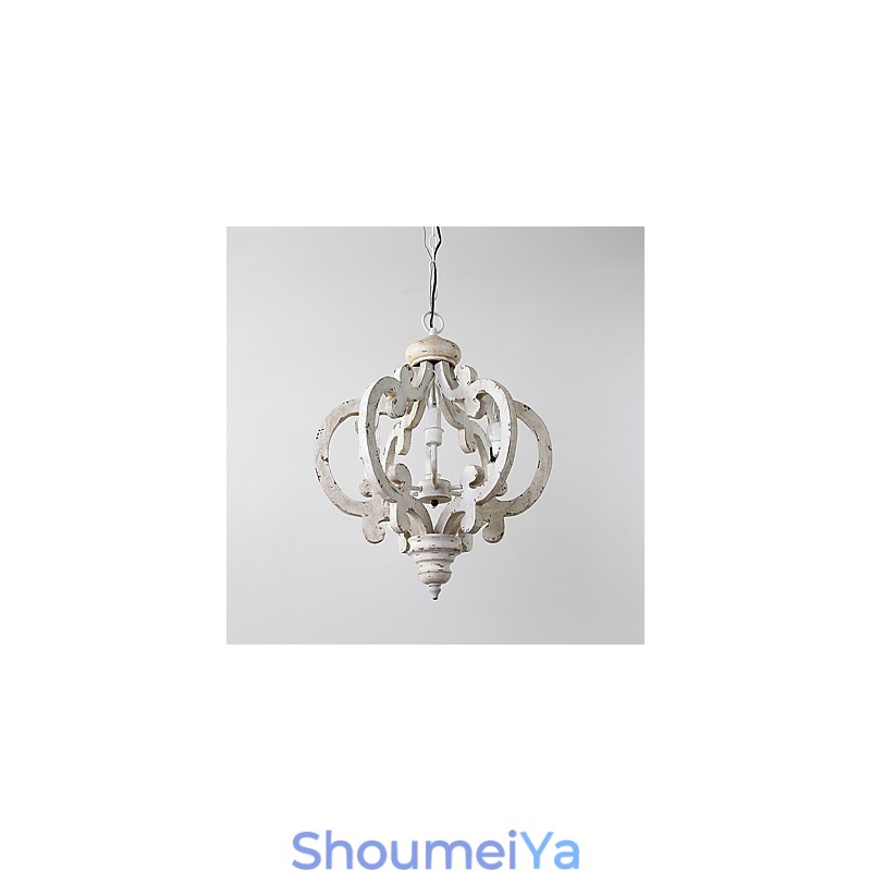 ヴィンテージ ペインティング ミニ スタイル 木製 竹 シャンデリア ランプ 装飾 ペンダント ランプ