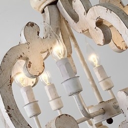 ヴィンテージ ペインティング ミニ スタイル 木製 竹 シャンデリア ランプ 装飾 ペンダント ランプ