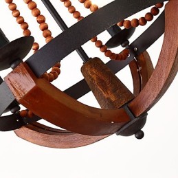 4つのライトヴィンテージペイント機能ミニスタイル木製竹シャンデリアランプ装飾ペンダントランプ