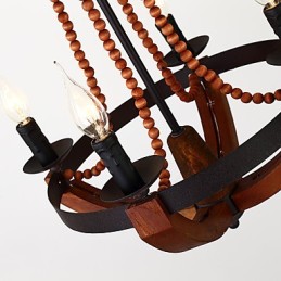 4つのライトヴィンテージペイント機能ミニスタイル木製竹シャンデリアランプ装飾ペンダントランプ