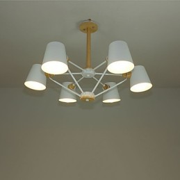 マルチカラーマカロンウッドヴィンテージペインティングメタルシャンデリア