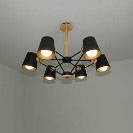 マルチカラーマカロンウッドヴィンテージペインティングメタルシャンデリア